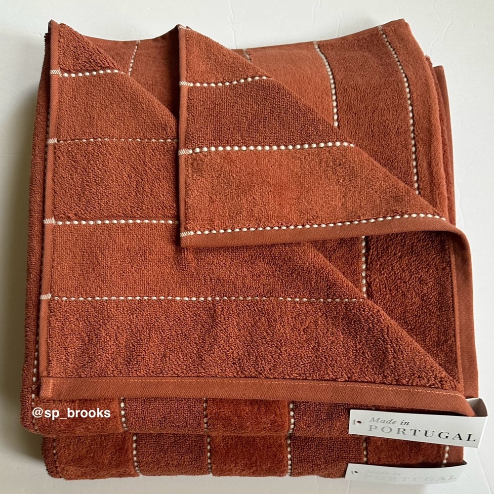 🎁6PC FELPINTER Velour Bath Towel Set - Rust - Cotton, Super Soft & Absorbent - Picture 4 of 11